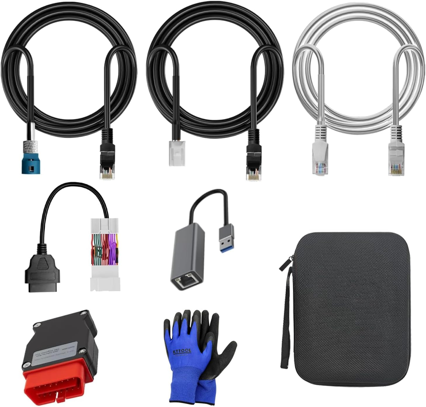 6 Pcs Diagnostic Cables Set for Tesla Model S 3 X Y, USB OBD2 Diagnostic Tools A