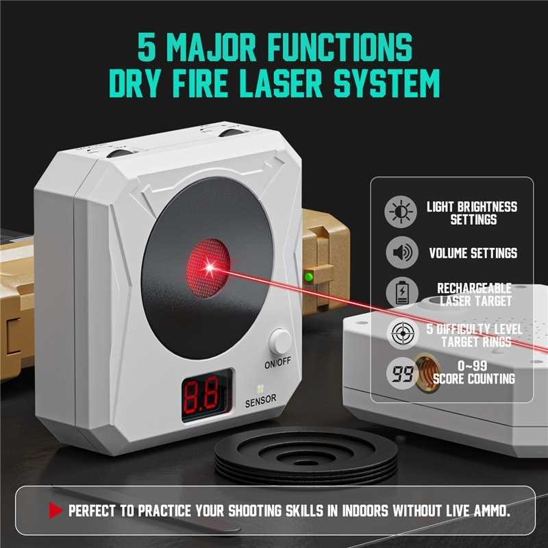 1pc 22lr/243 2-in-1 dry-fire laser trainer + 1pc laser electronic target
