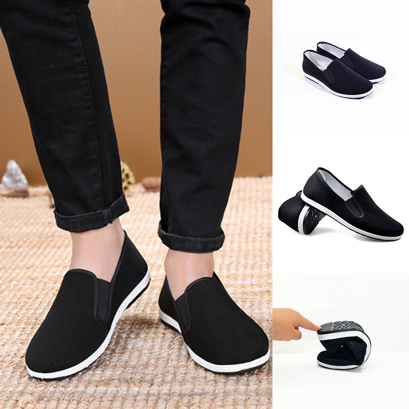 Hot Mens Kung Fu Shoes Rubber Sole Tai Chi Martial Arts Slippers Chinese Style