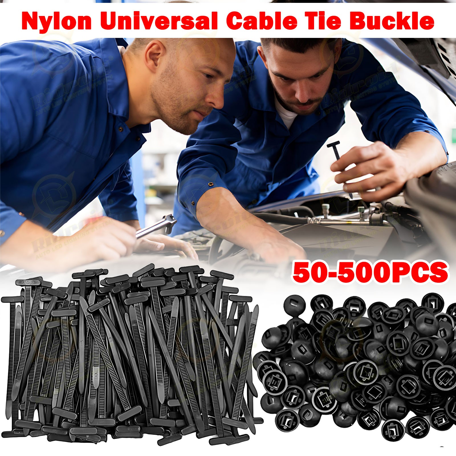 50-500pcs Nylon Universal Cable Tie Buckle Heavy Duty Self-Locking Free Shipping