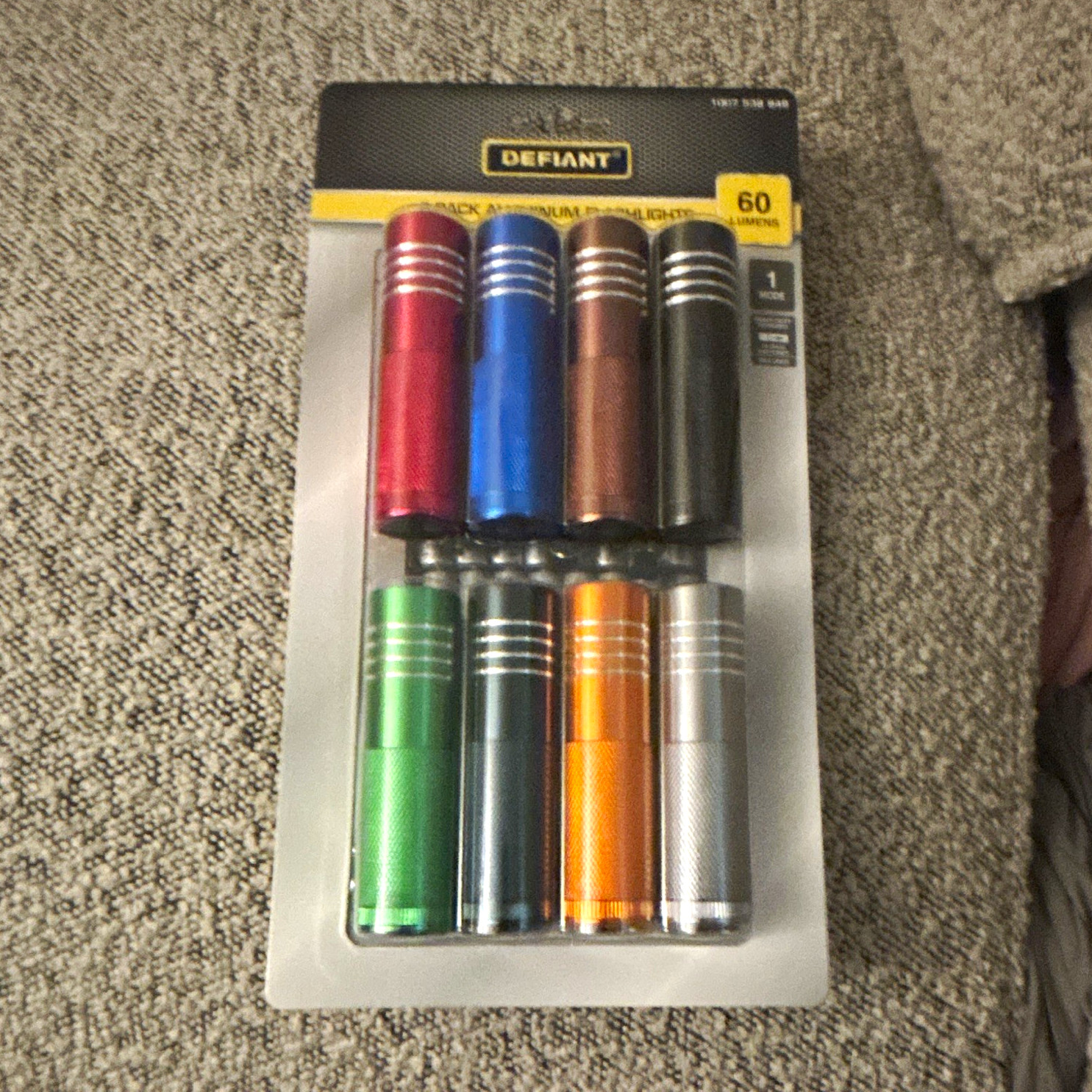 Defiant 8-Pack Aluminum LED Flashlights 60 Lumens Multicolor AAA Battery