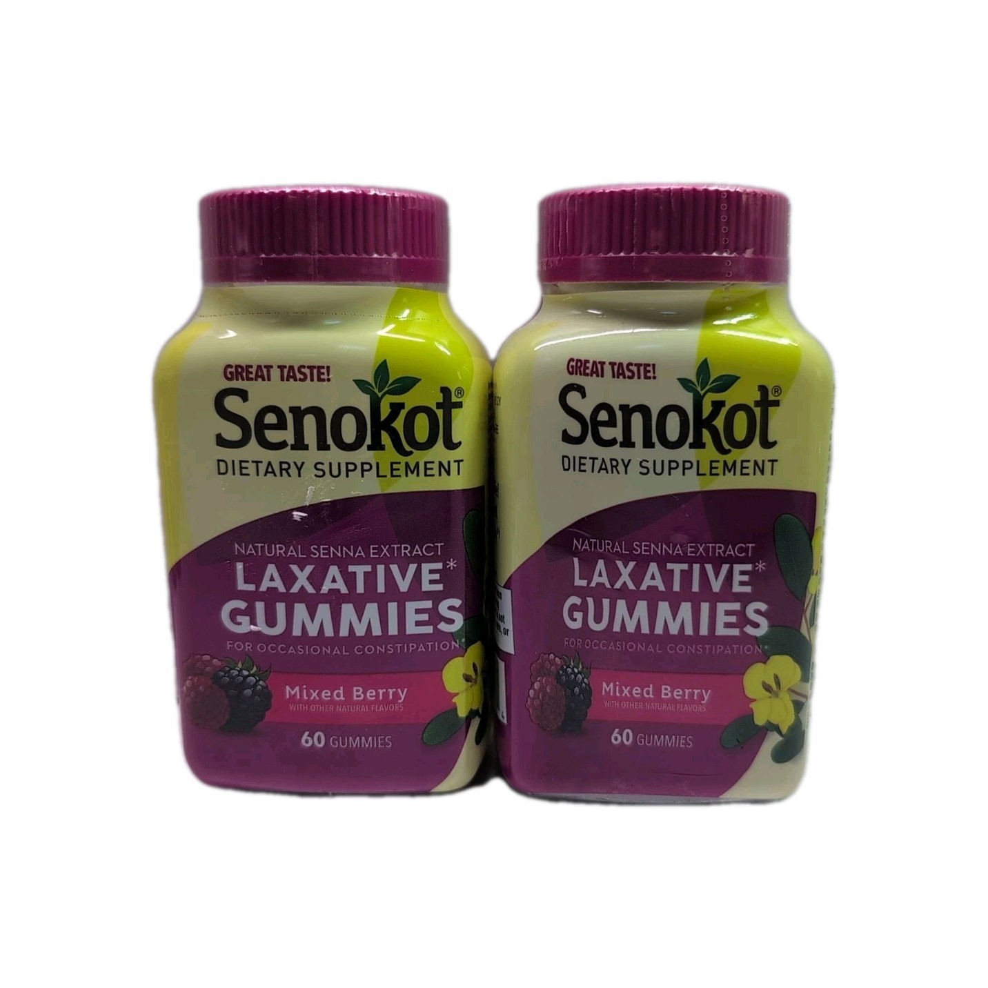 (2) Senokot Laxative Gummies Mixed BerryFlavor - 60 Gummies Each. Exp:12/2026+