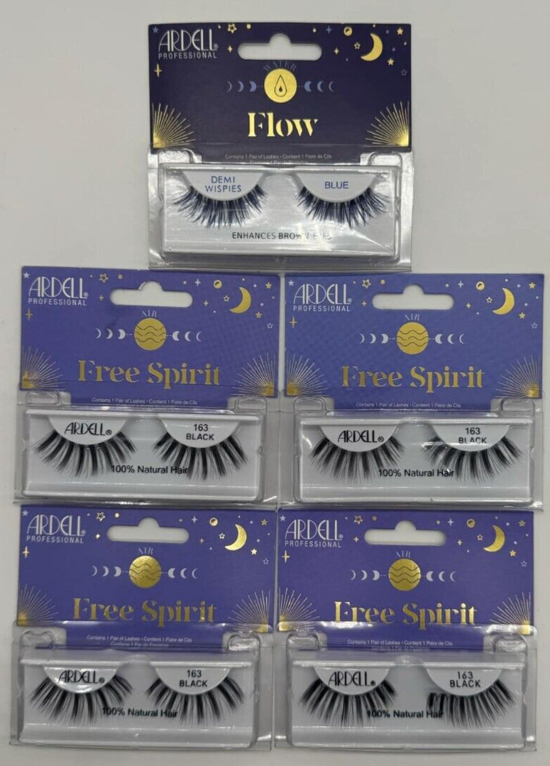 5PK Ardell Flow & Free Spirit Eyelash Set ~ FAST SHIPPING ~ NEW
