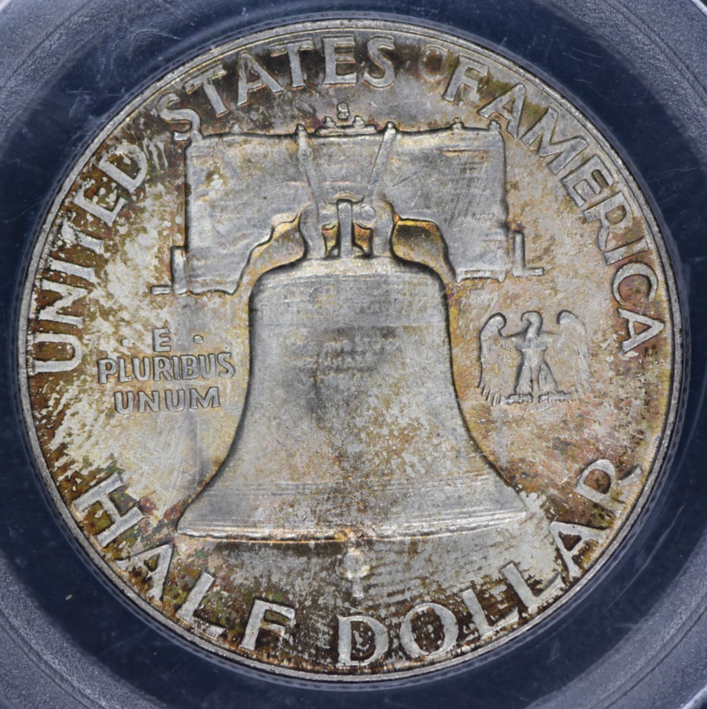 1952-S Franklin Half Dollar PCGS MS65 - Slight Rainbow Toned