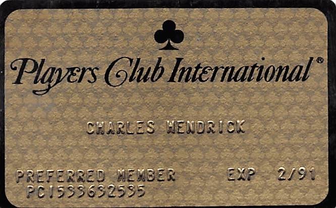 Playboy Club Players Club Int'l Members Card 1991 with 1-800-933-7000 Ph#