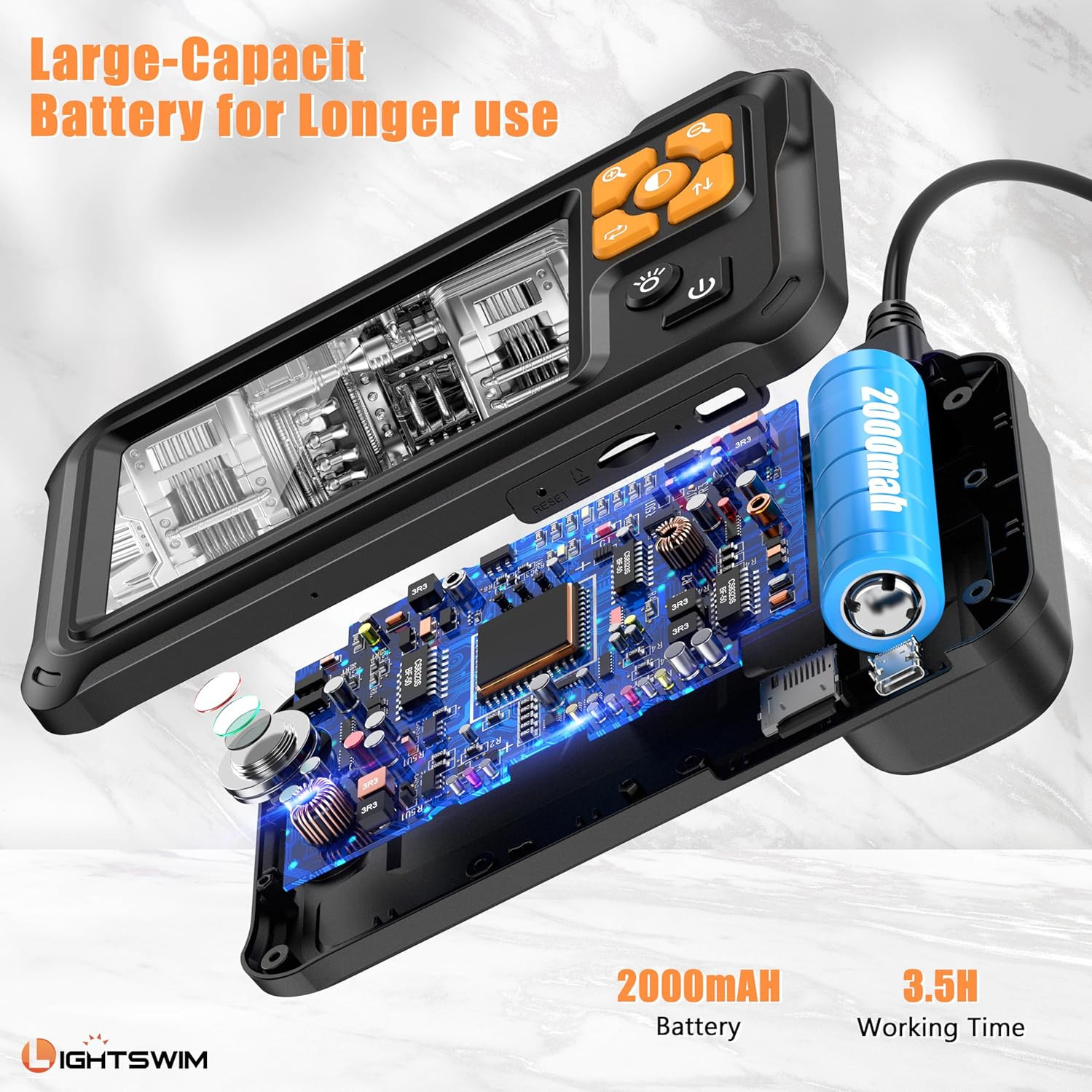 Industrial HD Digital Borescope, 1080P 4.3" IPS Endoscope Inspection