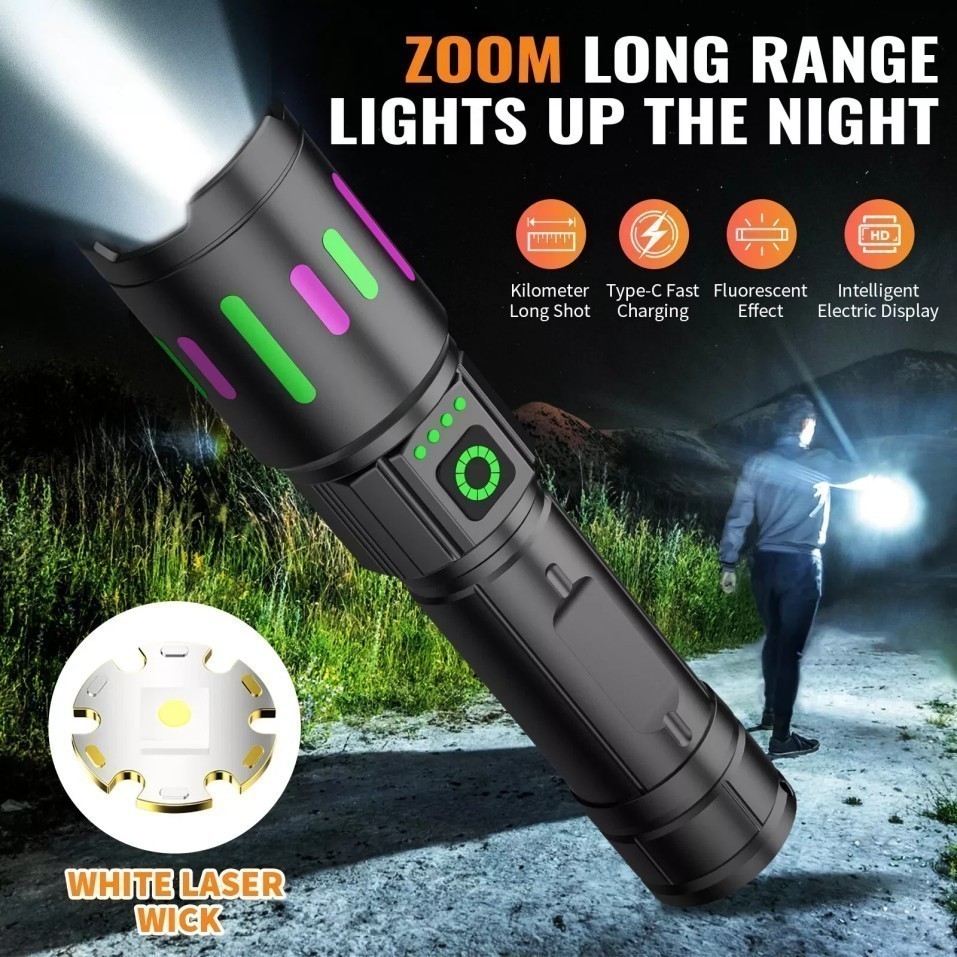 350000000 Lumen Super Bright LED Tactical Flashlight Rechargeable Work Light**-*