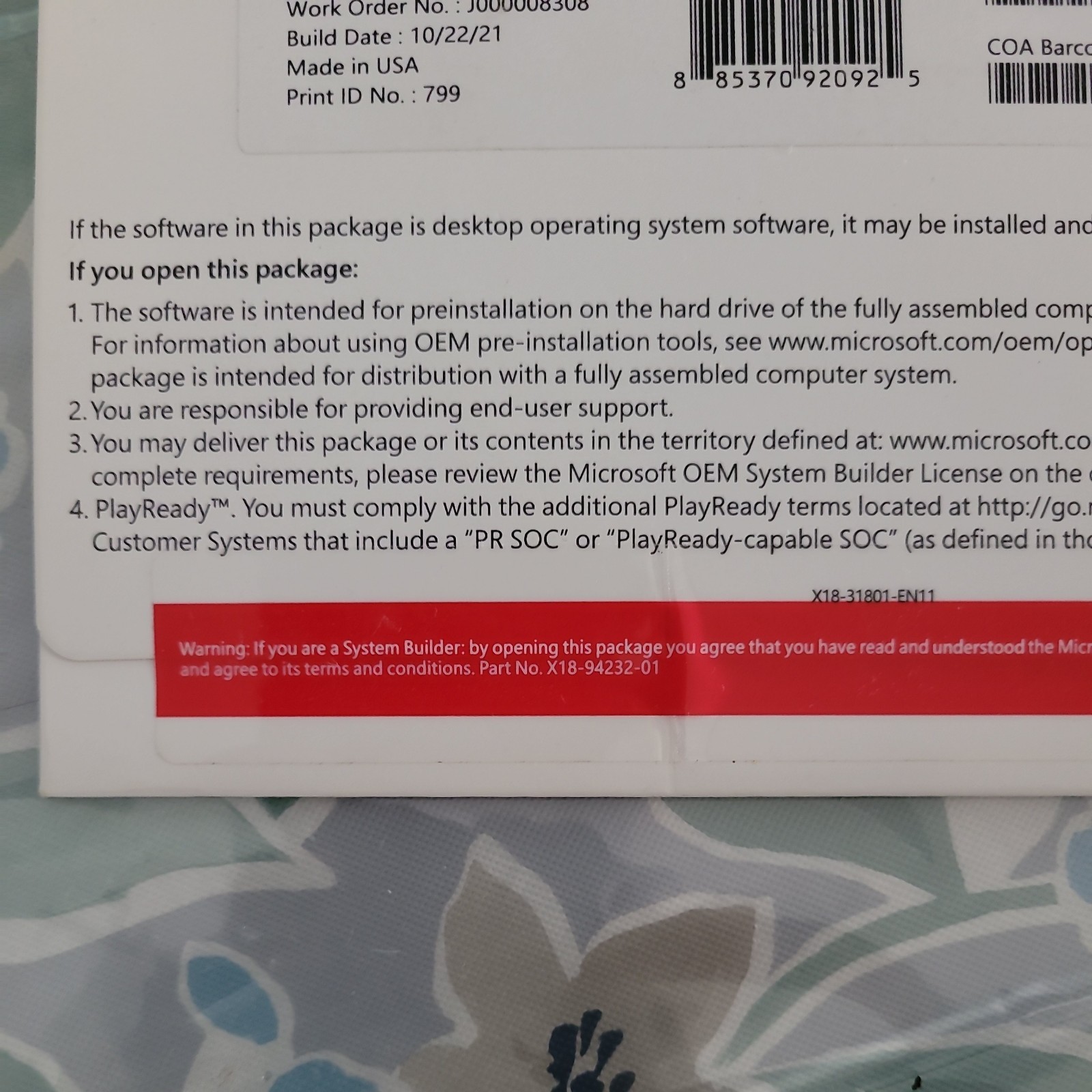 Microsoft Windows 11 Pro DVD