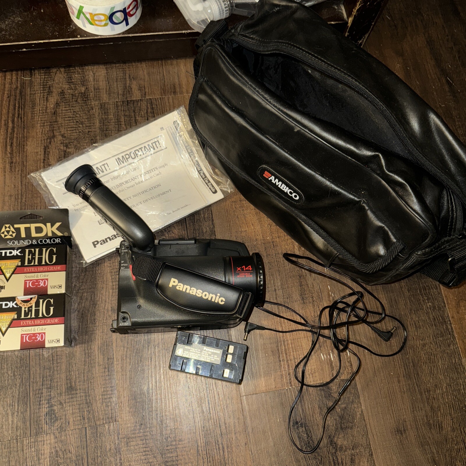 VTG Panasonic Palmcorder PV-IQ225D Untested Without Battery Charger Lot With Bag