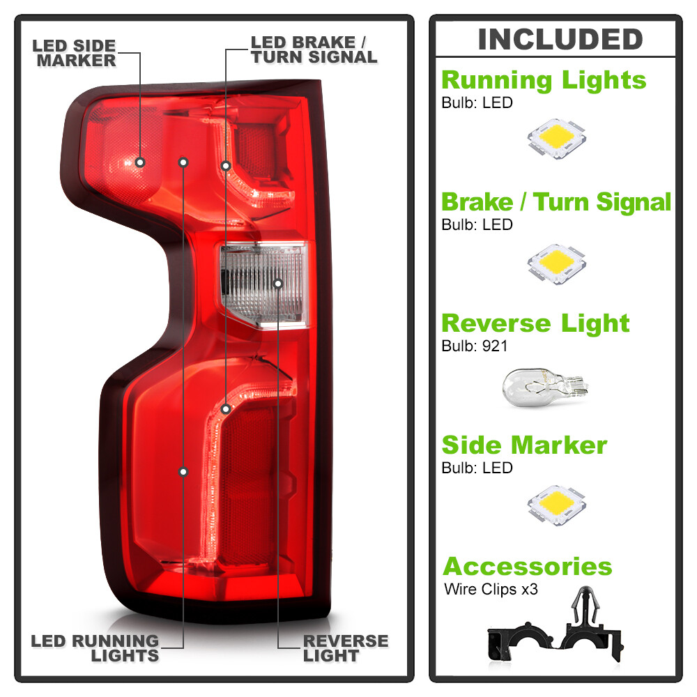 For 2019-2023 Chevy silverado 1500 LED Type Tail Light Brake Lamp - Driver Left