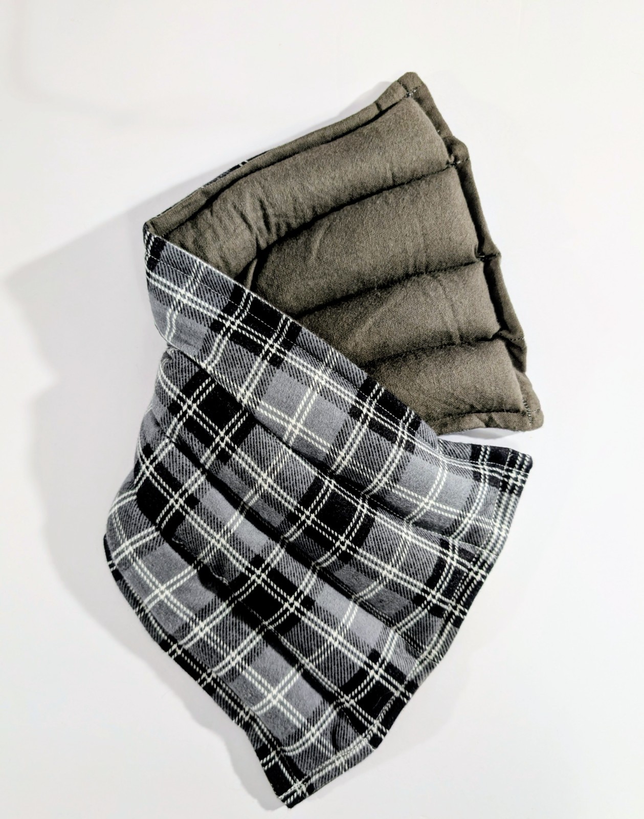 Rice flax seed therapeutic  heating/cooling, Body Pad, rice bag, Gray, Plaid