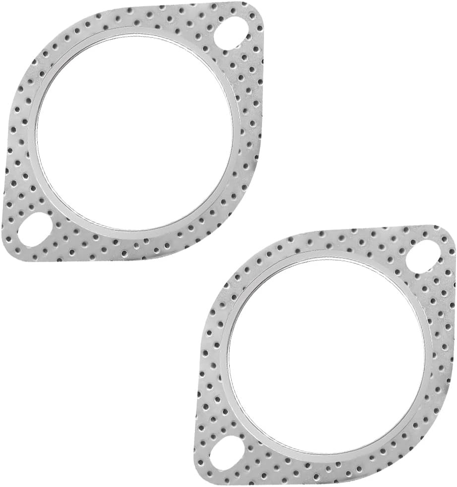 2PCS Car Exhaust Gasket 2-Bolt 3 Inch Vehicle Ultra Seal Exhaust Flange 63MM