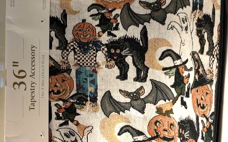 Halloween Tapestry Table Runner "Ghoulash Lightt" 13"x36" Made in USA