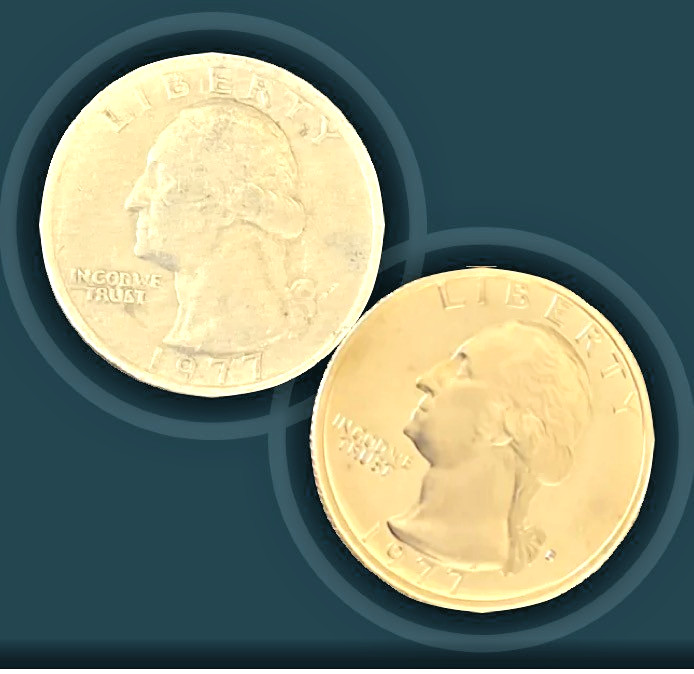 1977-S 25C DCAM (Proof) Washington Qtr w/a 1977 P and worn obverse Sie