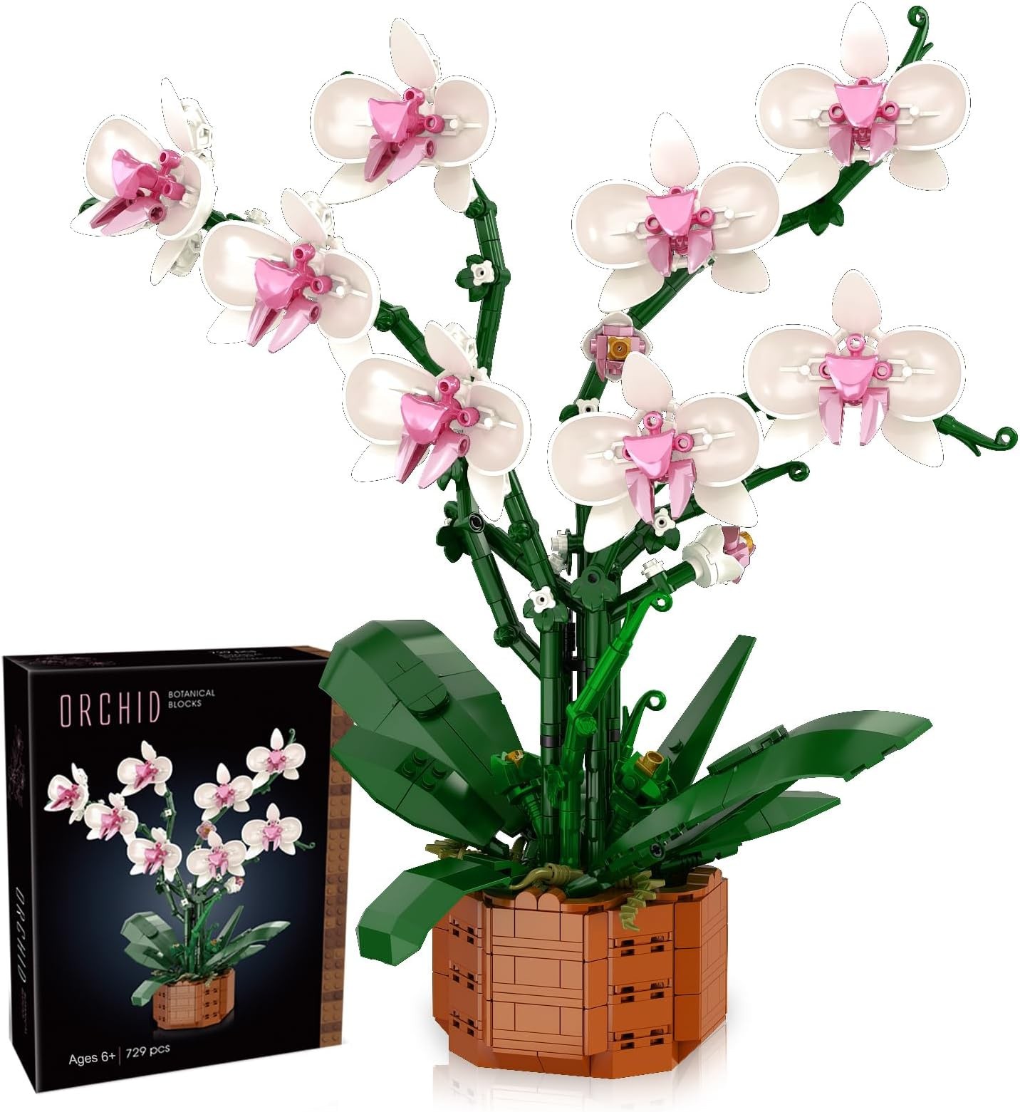 Flowers Building Blocks Set, Artificial Flowers Building Project for Adults, ...