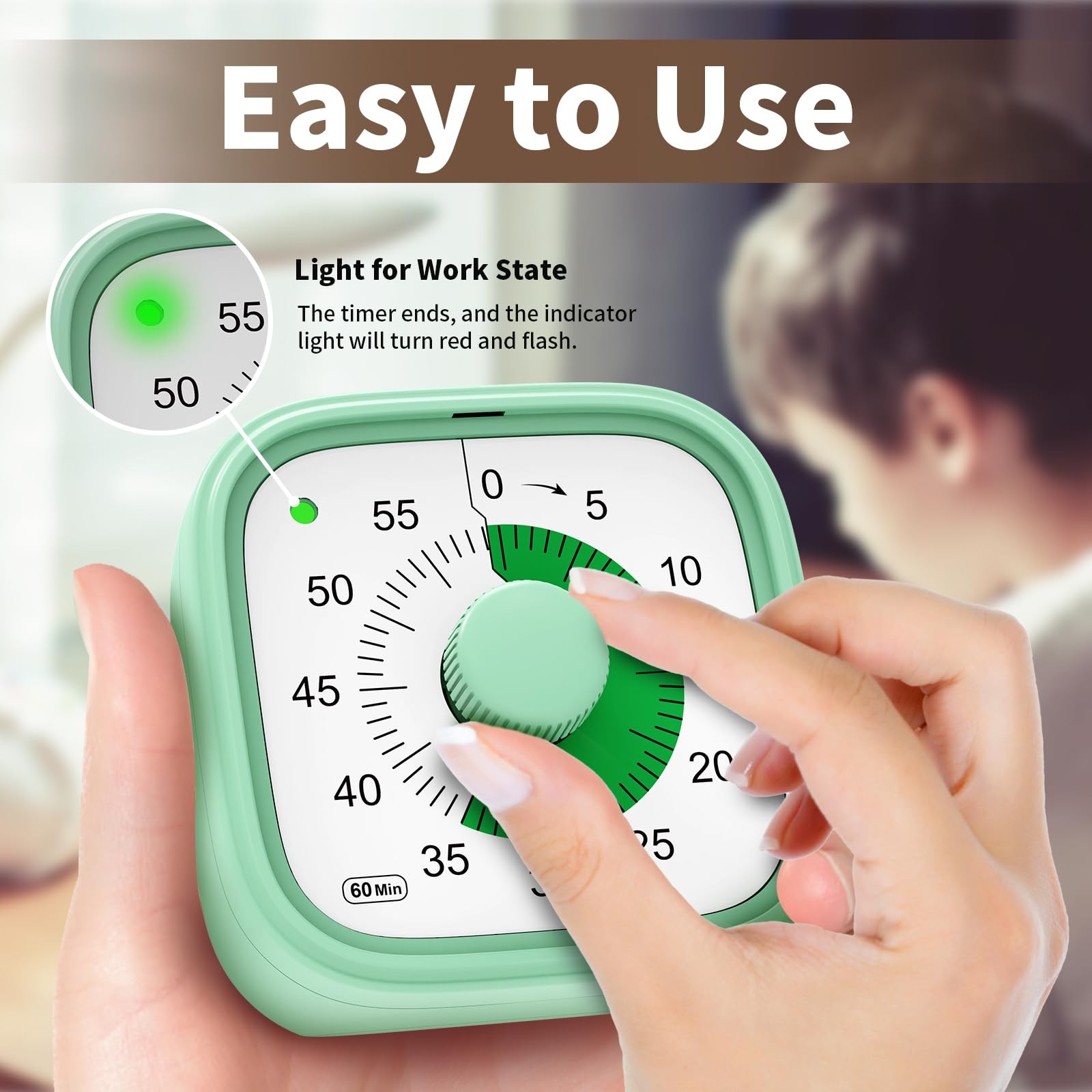 Visual Timer, Pomodoro Timers for Kids Adults, 60-Minute Countdown Desk Timer...