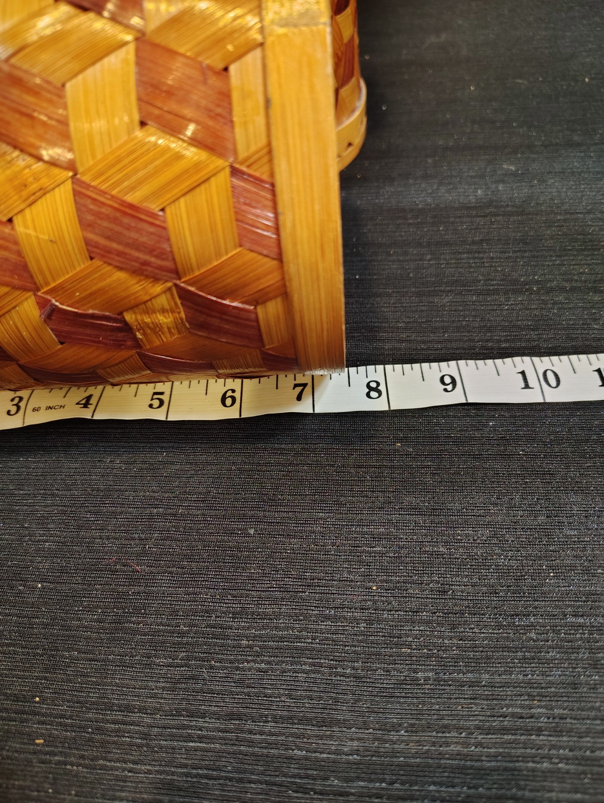 VTG, Woven Bamboo, Nesting Containers W/ Lids, Geometric, Baskets, Storage, Art