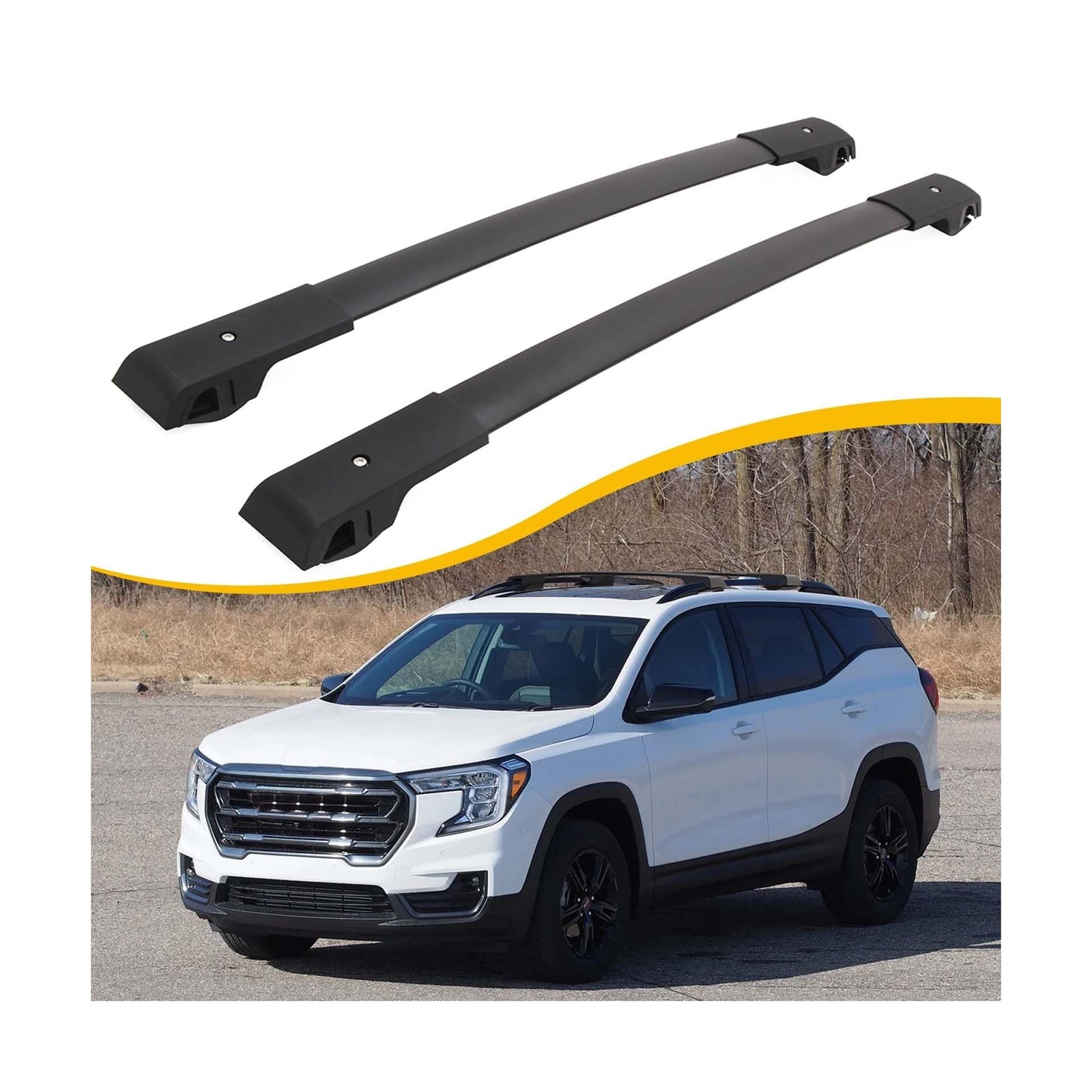 Cross Bars Roof Rack Fit for GMC Terrain 2018 2019 2020 2021 2022 2023 2024 L...