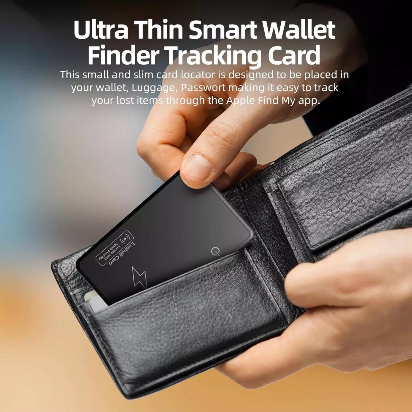 New Bluetooth Wireless Charging Smart Card Tracker Ultra-Thin ABS Wallet Tracker