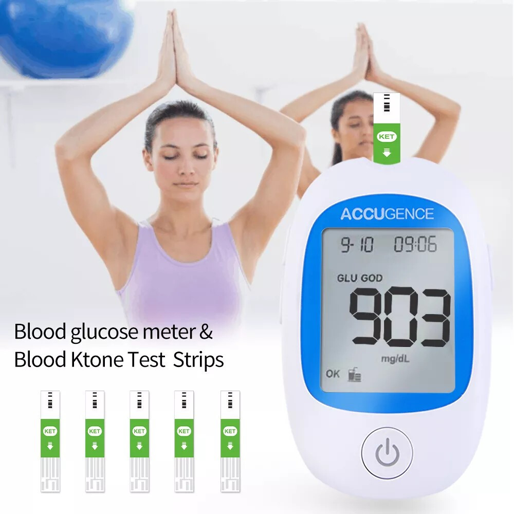 5 Second 3in1 Home Blood Ketone Tester Blood Glucose Meter Uric Acid Test xfd