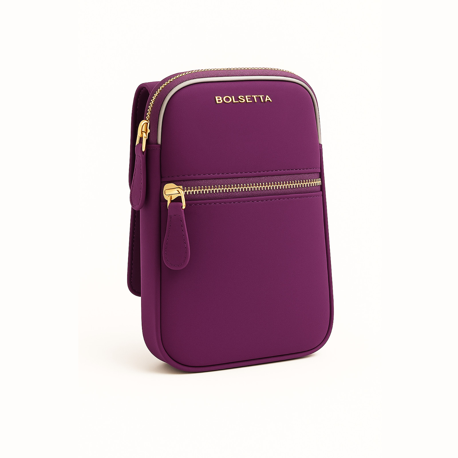 Bolsetta Magnetic Zippered Hip Pouch - Beltless Handbag + RFID Protection PURPLE