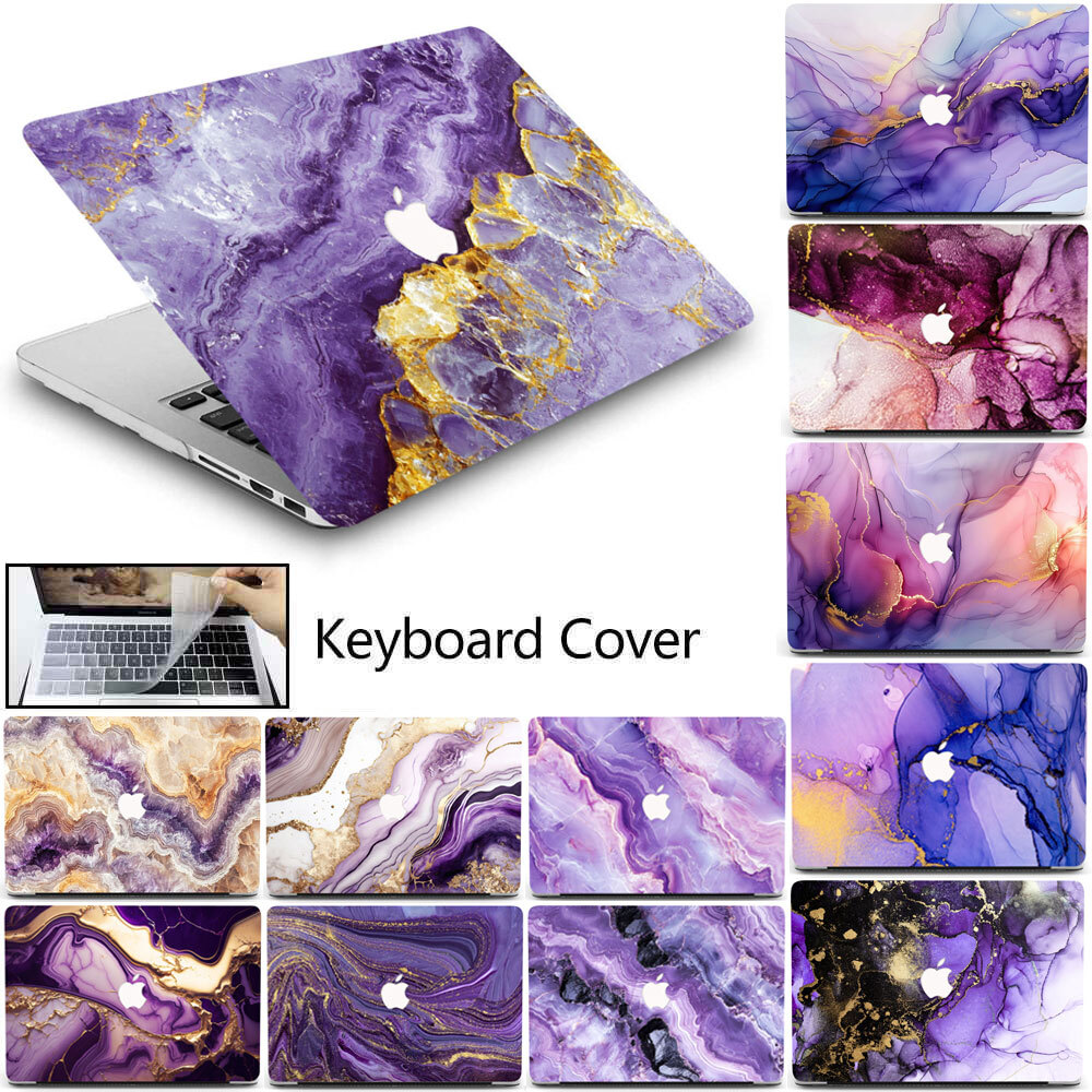 Lavender Marble Case For Macbook M5 Air 13 15 Pro 14 16 12 11 in +Keyboard Cover