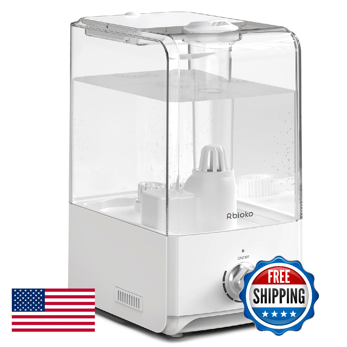 Rbioko Humidifiers For Bedroom Large Room Top Fill 6.5L Cool Mist Humidifier