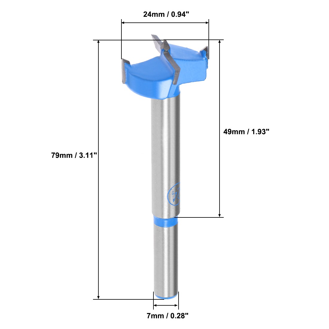 Hinge Boring Forstner Drill Bits 24mm Diameter 7mm Round Shank
