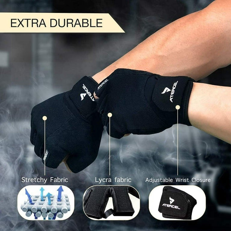ATERCEL Workout Gloves Unisex Exercise Gloves for Weight Lifting, Size Small