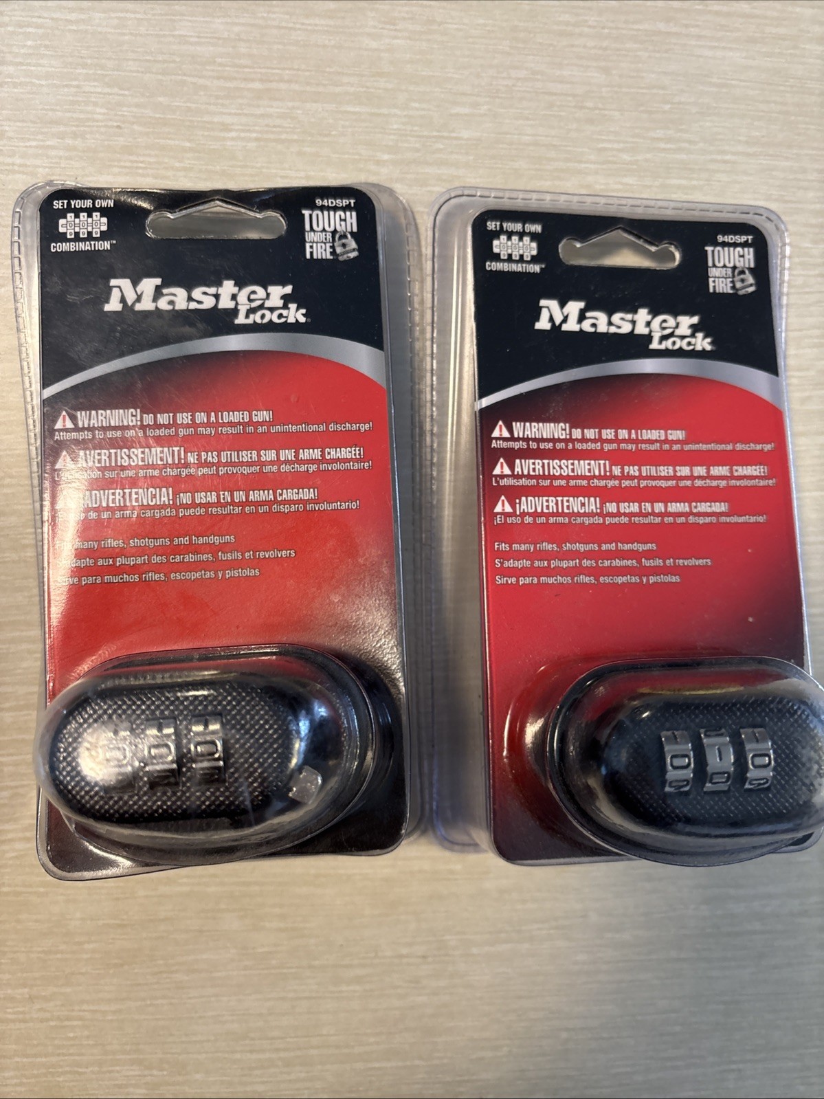 2 Two Pack 94DSPT MasterLock Trigger Combination Gun Lock Black NEW