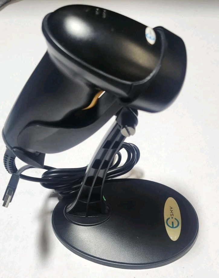 Sky Laser Barcode Scanner with USB Cable & Stand - Tested & Working!