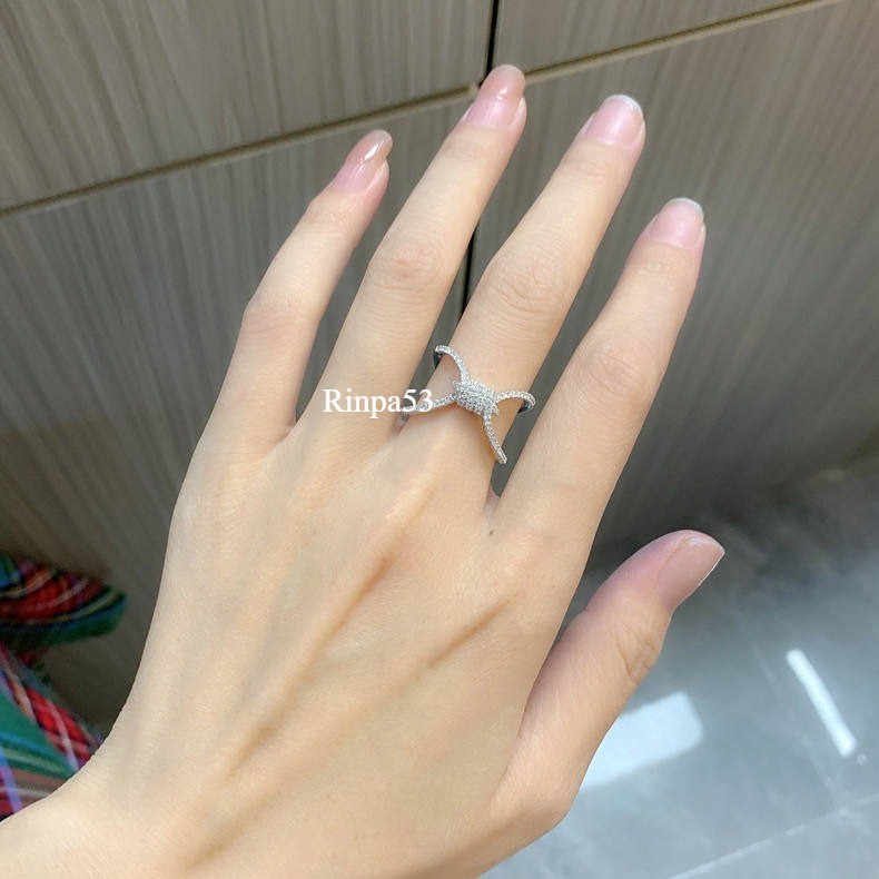 1.25 ctw Lab Created Diamond Statement Barbed Wire Knot Ring 925 Sterling Silver