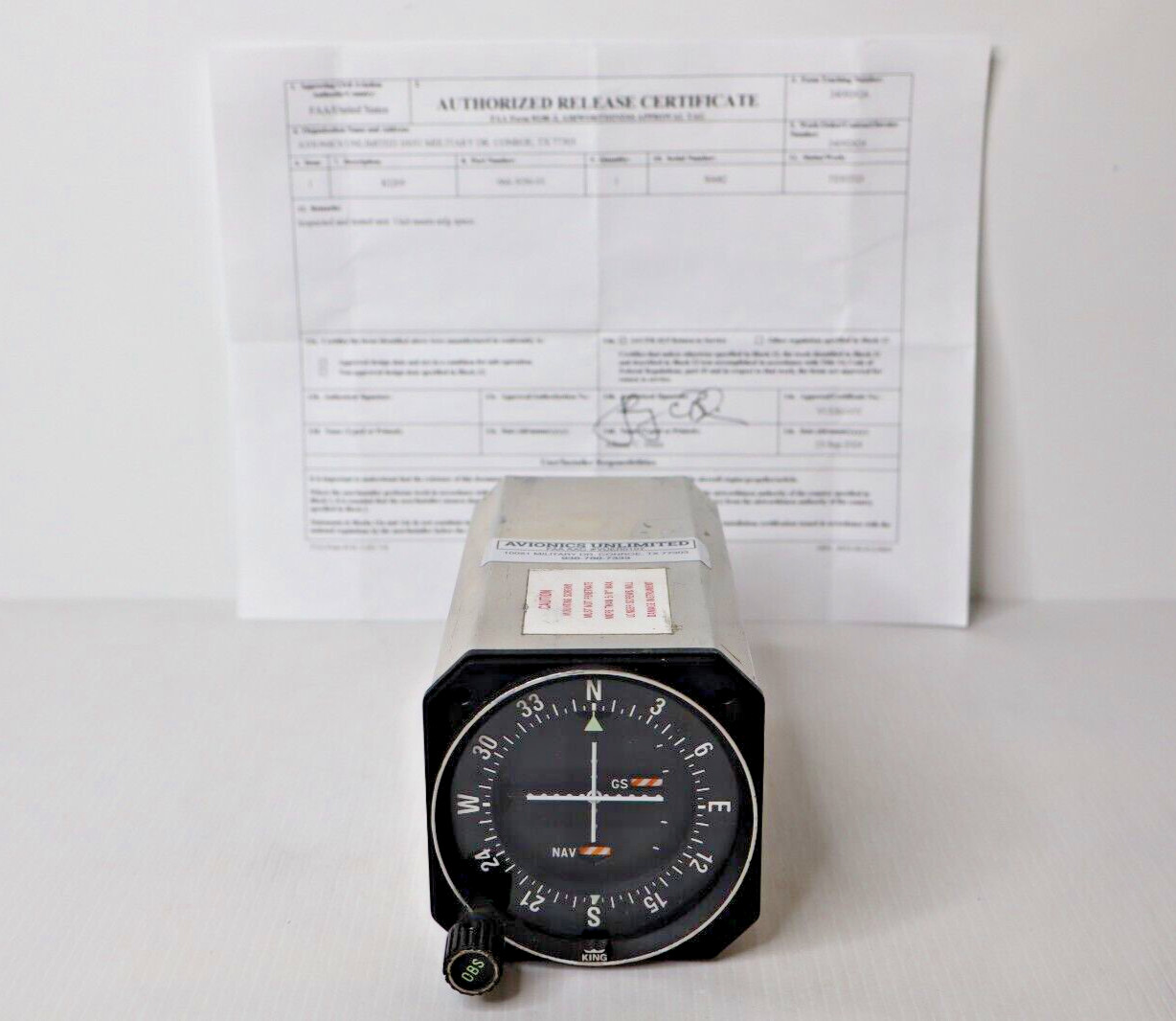 Bendix King KI 209 Indicator 066-3056-01 Bench Tested with FAA 8130-3 Form