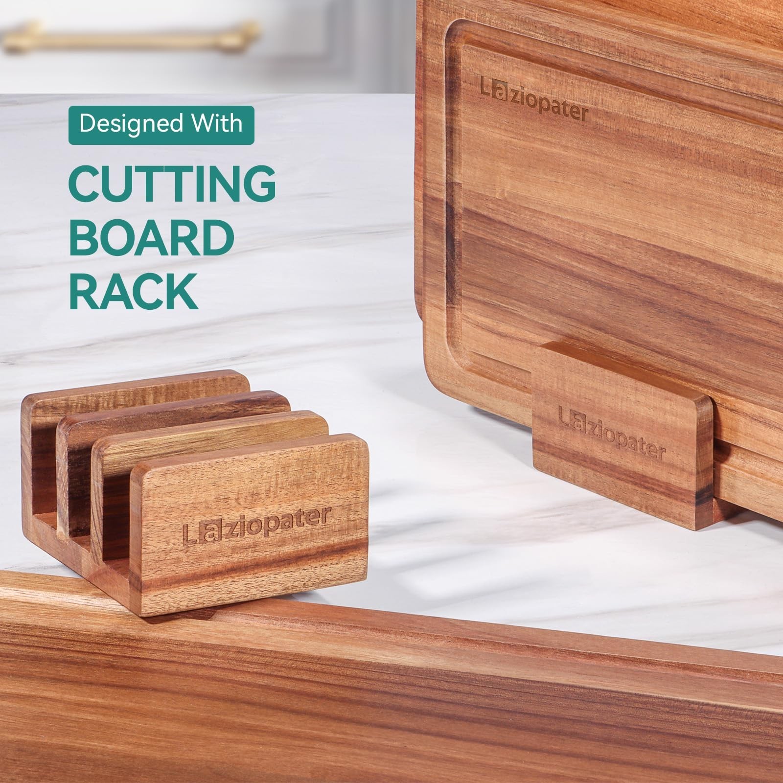 Wood Cutting Board Set, 3-Piece Rectangular Boards for Kitchen, 18x12x0.75 In...