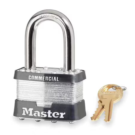 Master Lock 5Kalf Padlock, Keyed Alike, Long Shackle, Rectangular Steel Body,