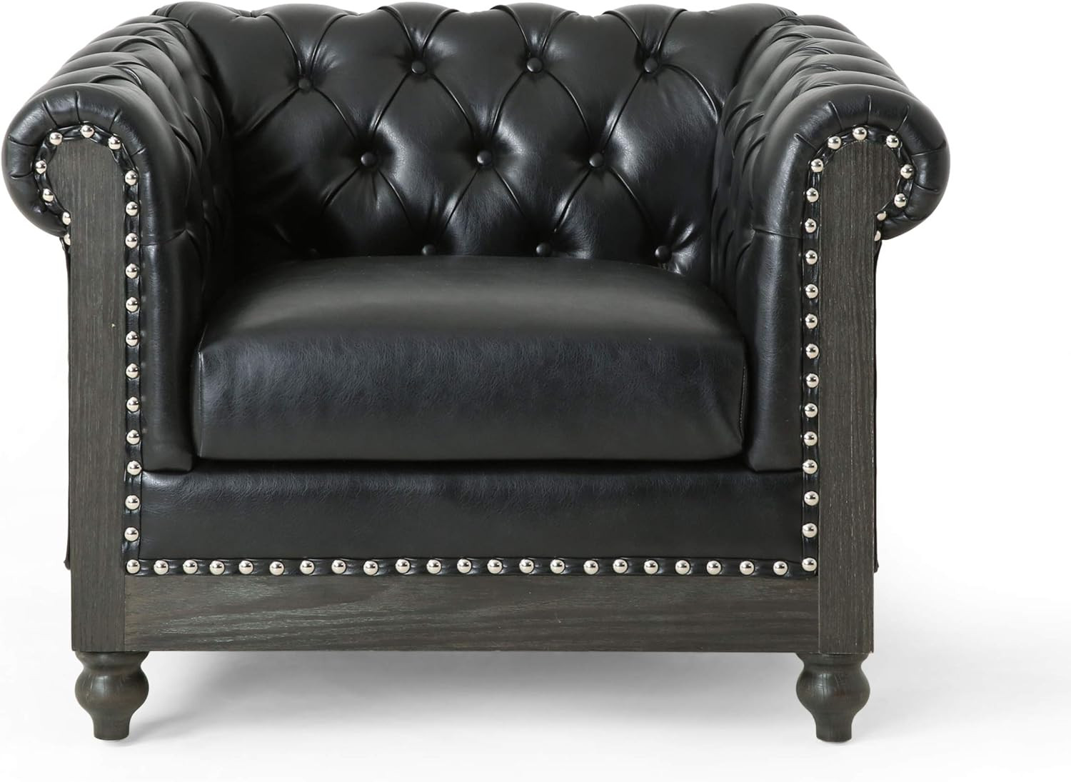 Castalia Club Chair by  - Pine, Midnight Black & Dark Brown