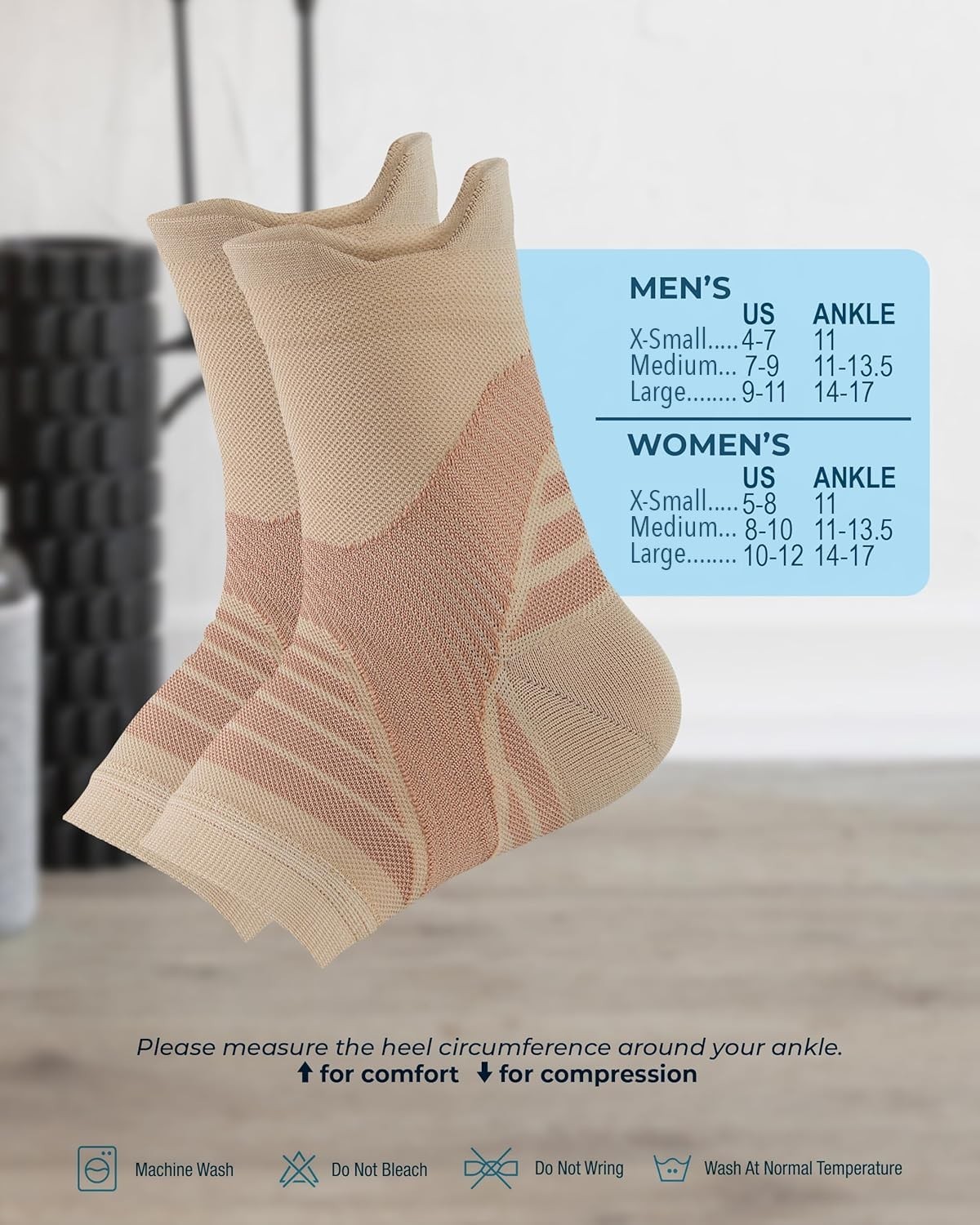 Copper Ankle Compression Sleeve - Toeless Compression Socks, Copper Ankle Bra...