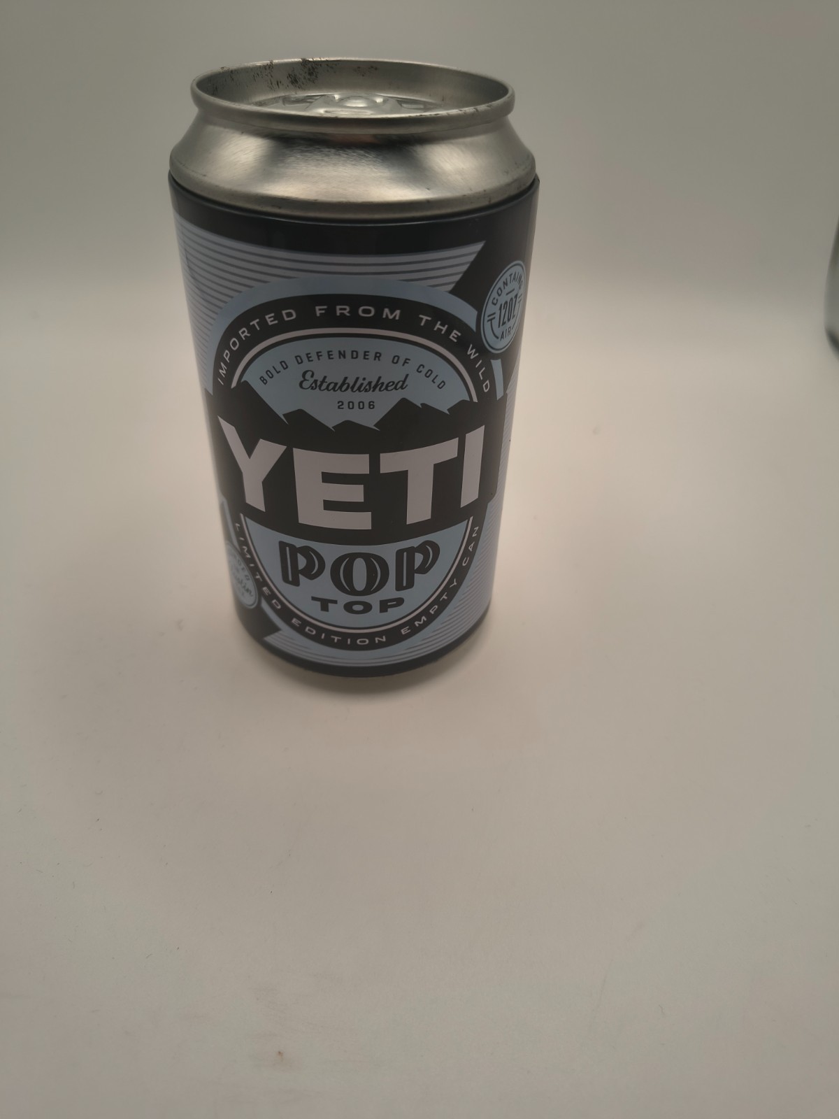 YETI POP TOP LIMITED EDITION EMPTY CAN W/ Sticker Removable Lid to Conceal Items