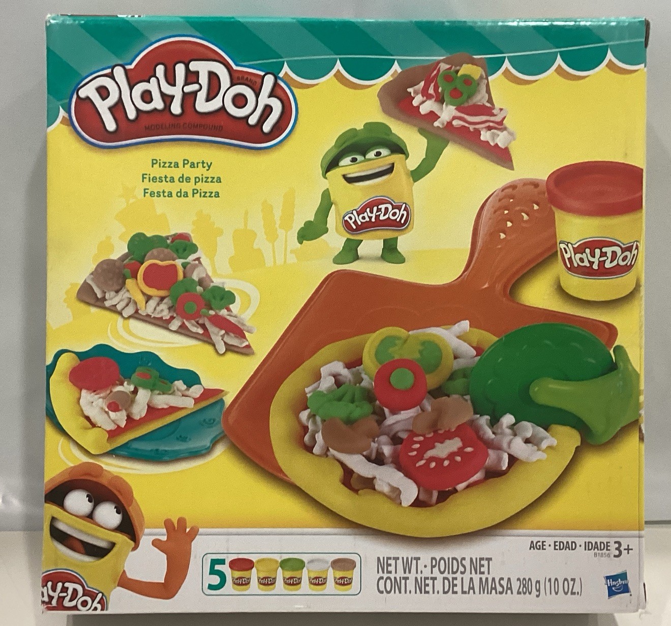 Play Doh Kitchen Creations Pizza Party Kit, 5 Cans Play-Doh, Ages 3+, 2014, New