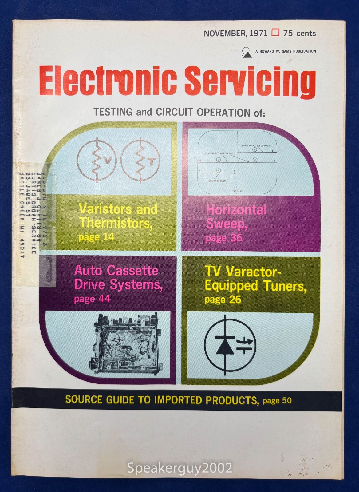 Sam's Publishing - Electronic Servicing Magazine / November 1971