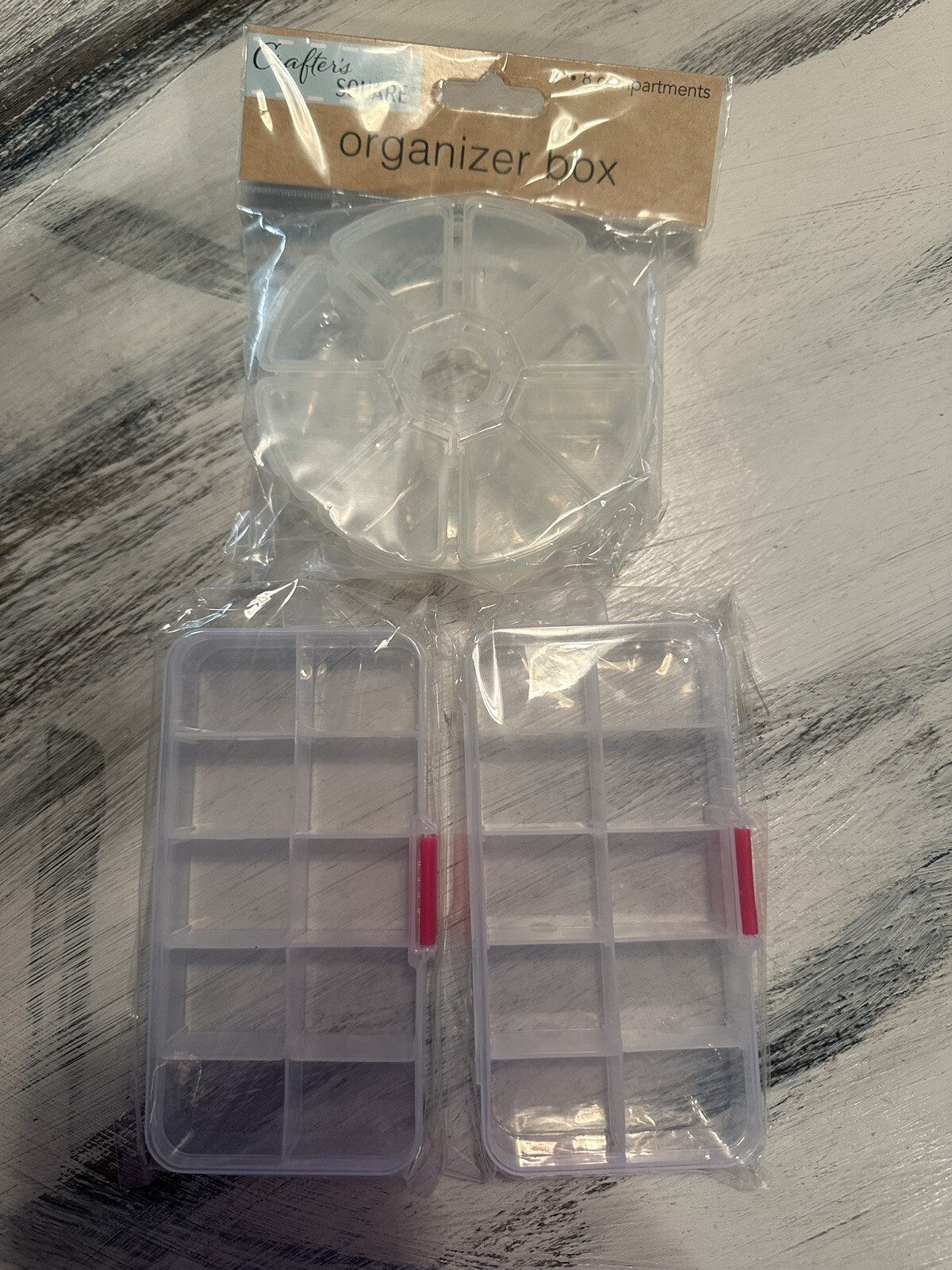Set of 3 crafting bead containers new clear containers