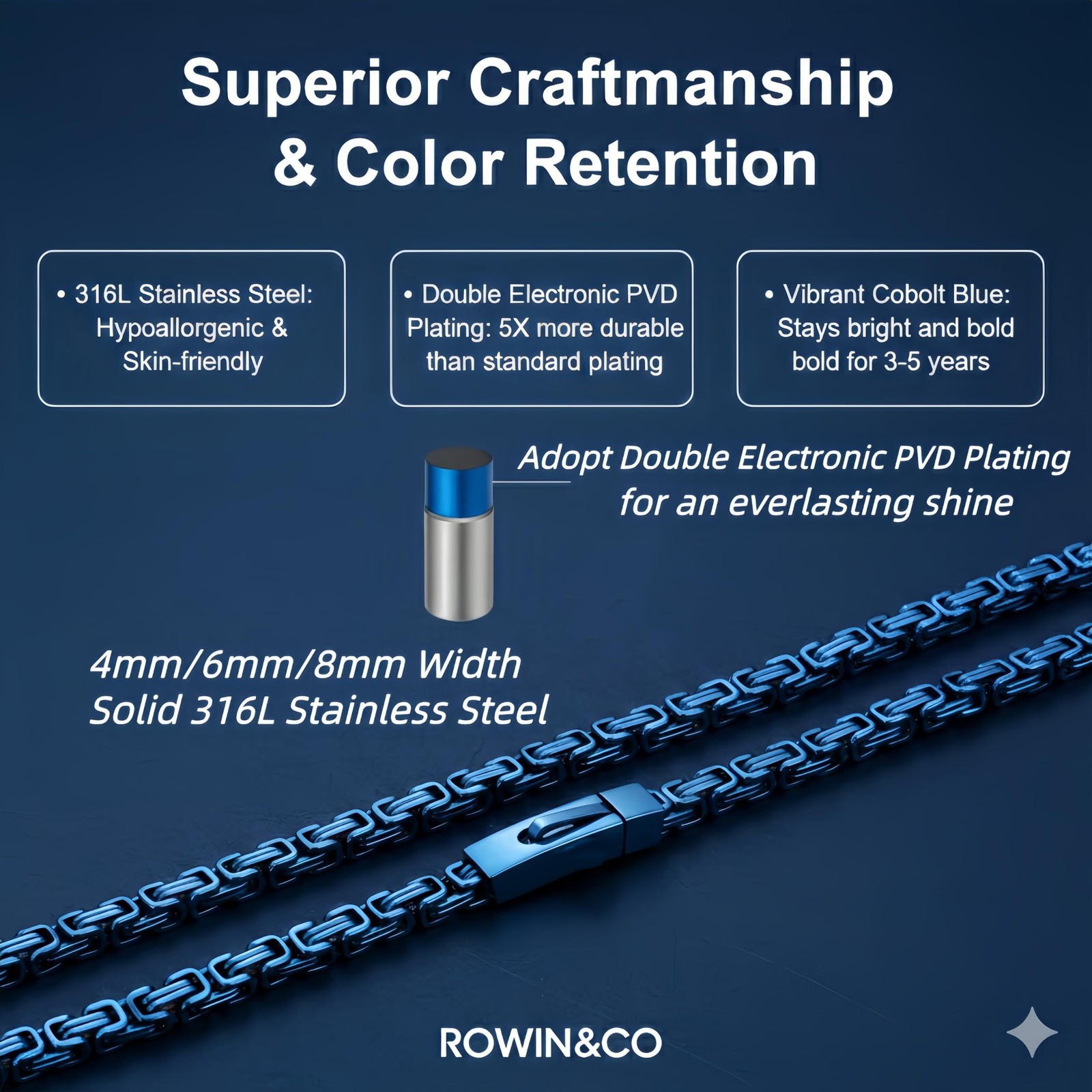 ROWIN&CO 4mm/6mm/8mm Chunky 𝐁𝐲𝐳𝐚𝐧⻑
