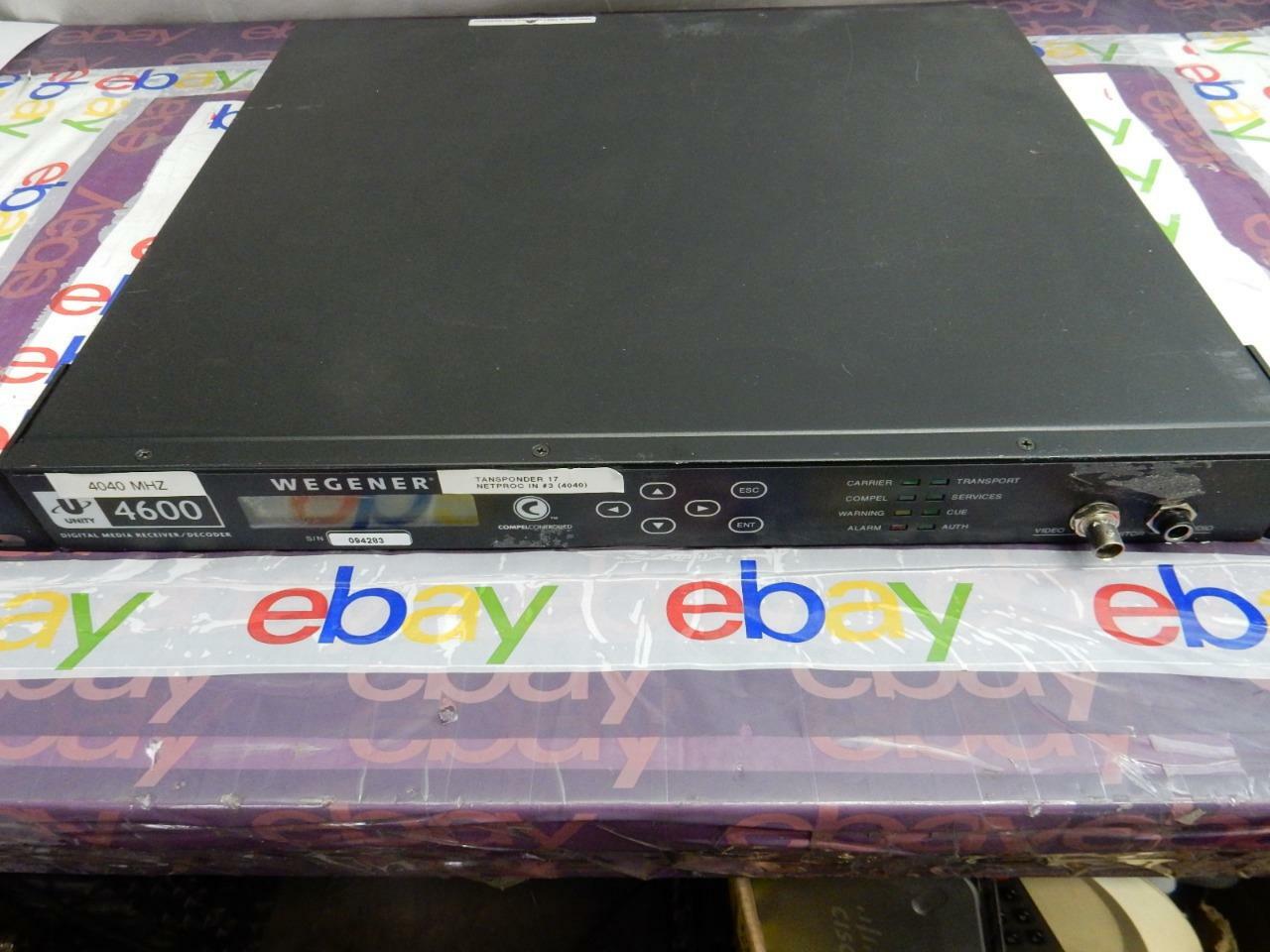 Wegener Unity 4600 Digital Media Satellite Receiver / Decoder 19" Rackmount