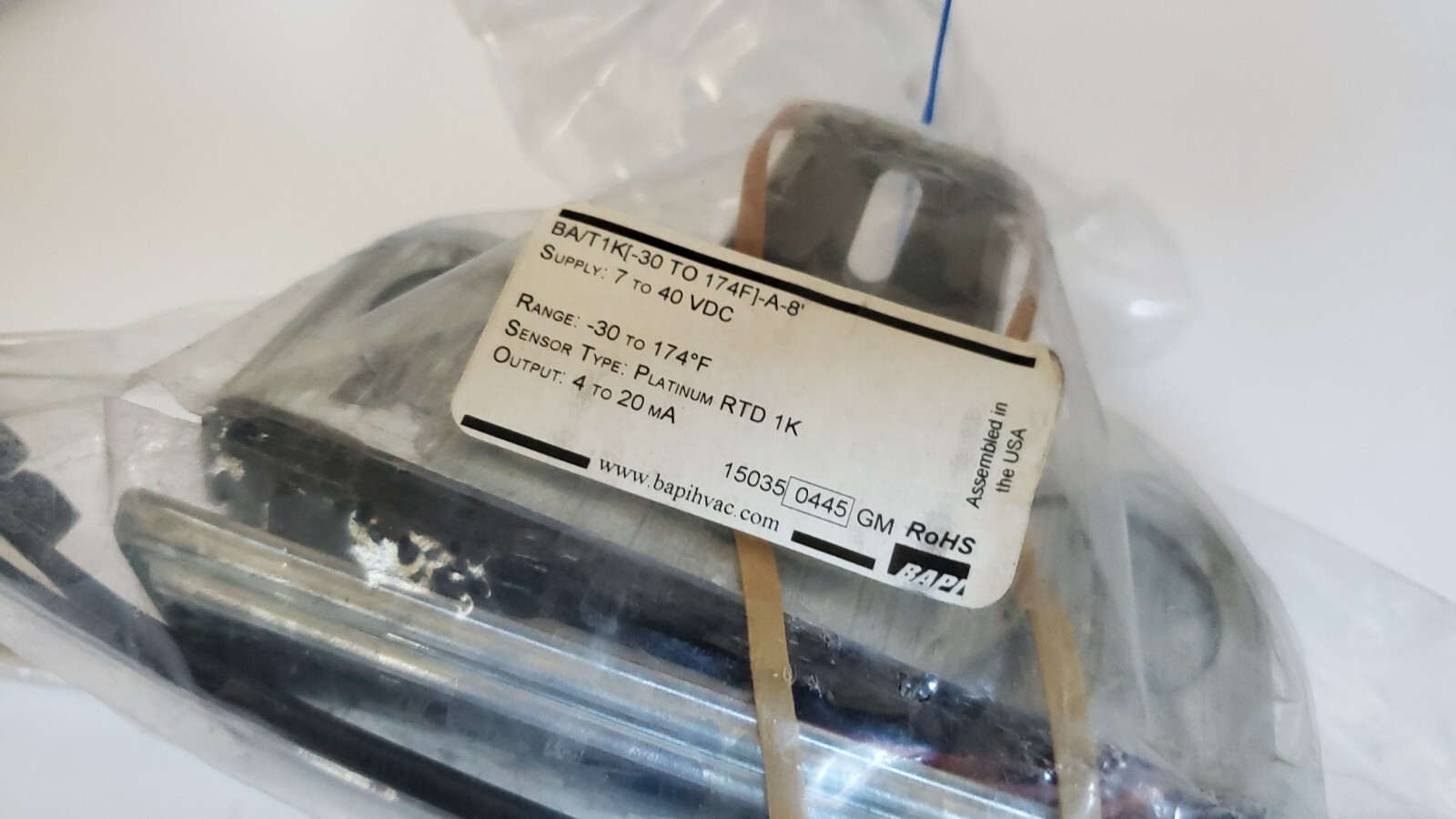 Bapi BA/T1K[-30 to 174F]-A-8' Duct Averaging Temperature Transmitter