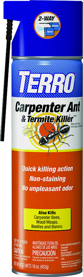Carpenter Ant and Termite Killer, Liquid, Spray Application, 16 oz Aerosol Can O