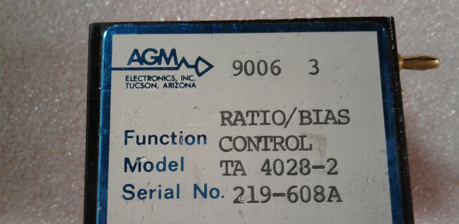 AGM Electronics TA 4028-2 Ratio/Bias Control 1/5VDC 4/20 MADC