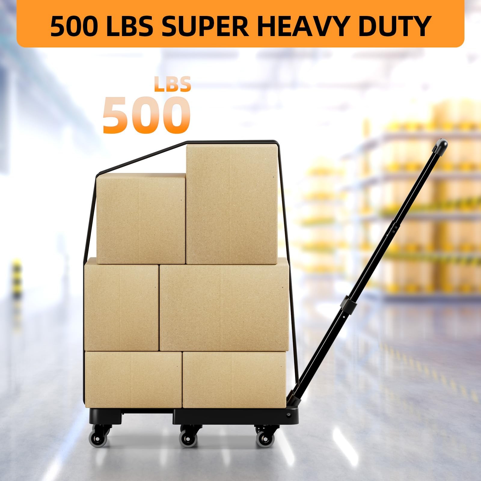 Folding Hand Truck 500 LB Heavy Duty Luggage Cart Utility Dolly Platform with