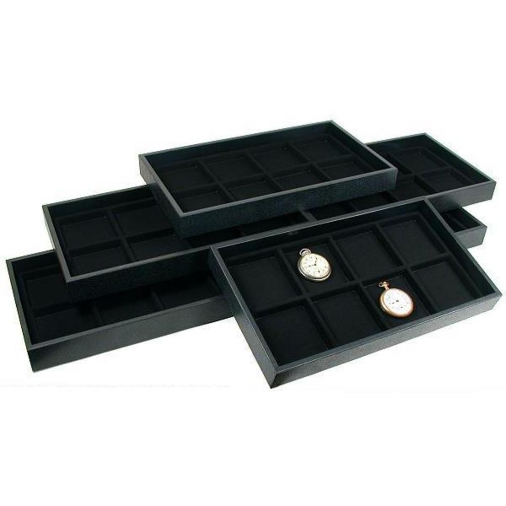 6 Black 8 Slot Jewelry Display Insert & Trays