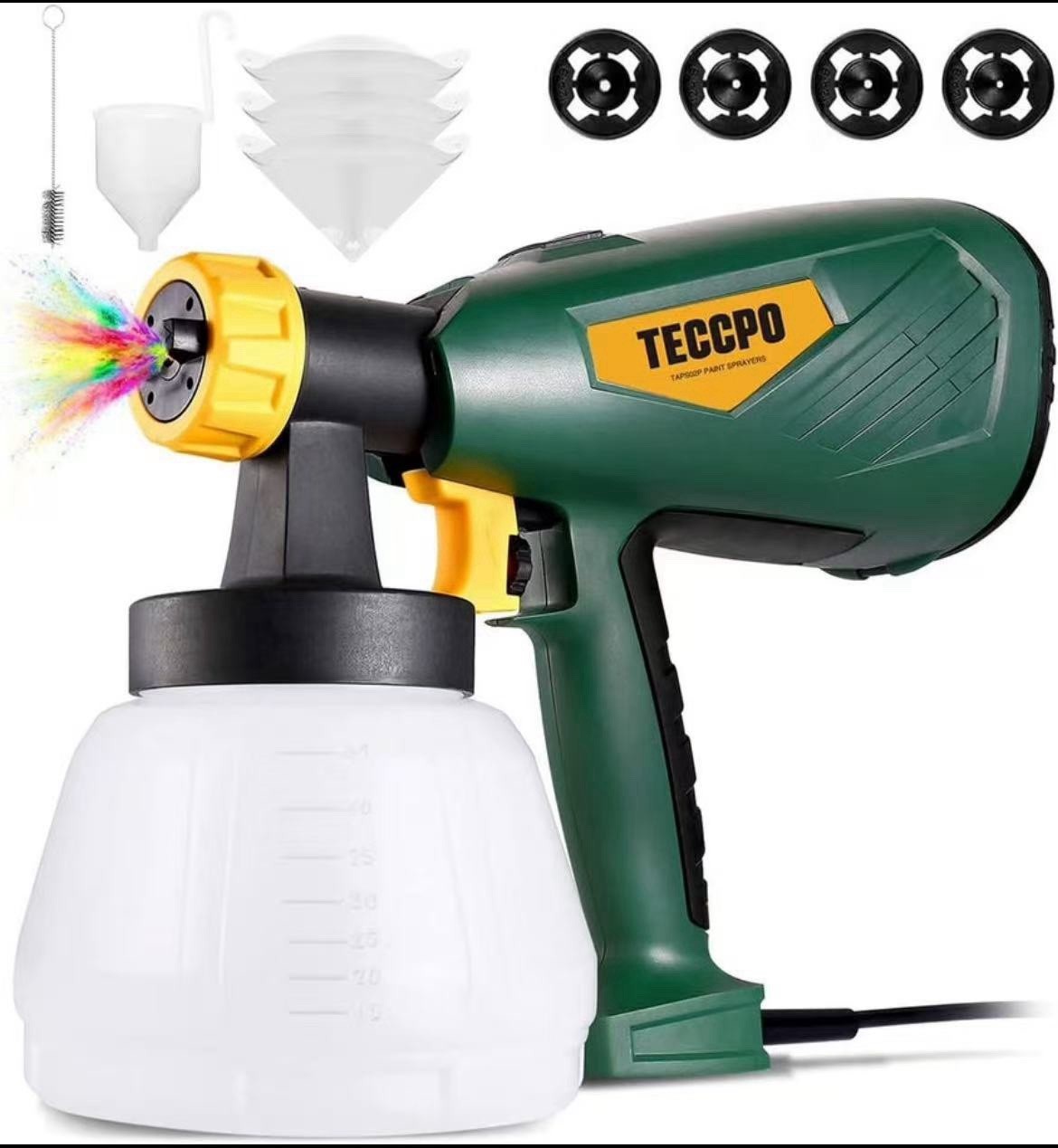 Paint Sprayer, TECCPO 500 Watts Up to 100 DIN-s, 800ml/min HVLP Sprayer TAPS02P