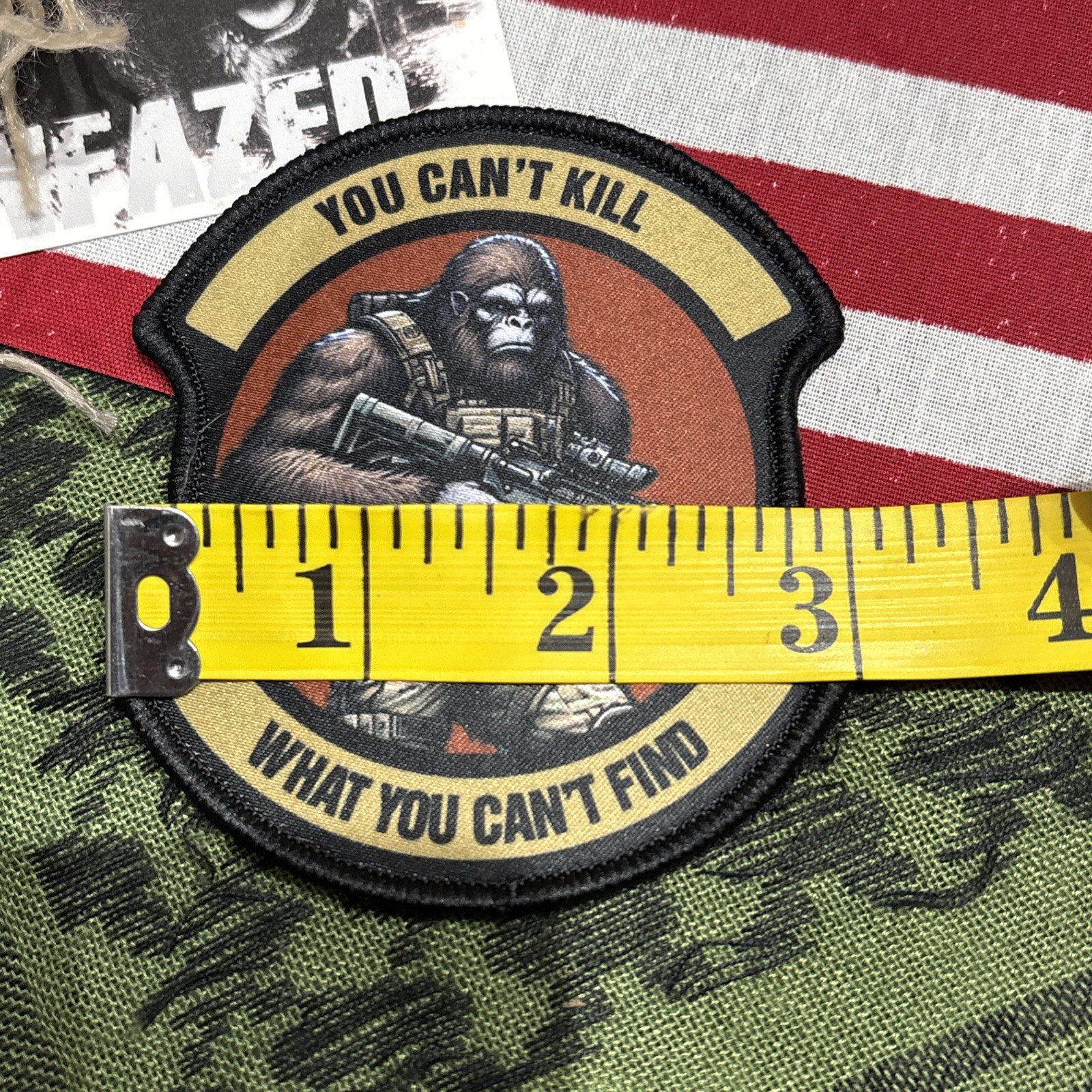 You Can’t Kill What You Can’t Find Tactical Hook Loop Patch High Quality 3x3.5”